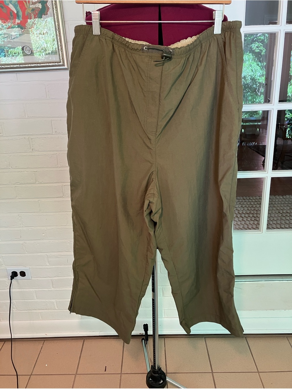 Catalina Nylon Windbreaker Pants | Elastic Waist | Forest Night Olive | XL